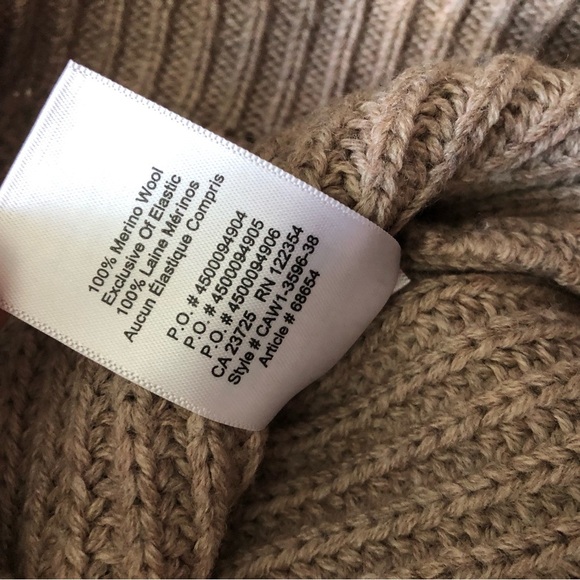 Aritzia Babaton 100% Merino Wool Balloon Sleeve Sweater in Light Brown Size XS - Picture 8 of 10